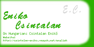 eniko csintalan business card